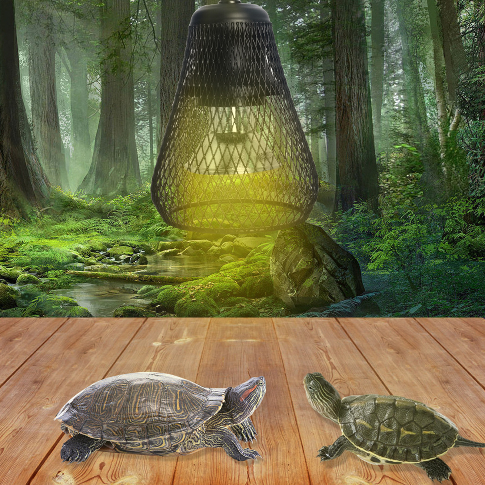LiMimmuu Reptile Heat Lamp Holder Flexible Clip Design Reptile Heat Lamp Reptile Heat Lamp Flexible Clip Adjustable Brightness Temperature Timer Heater Guard